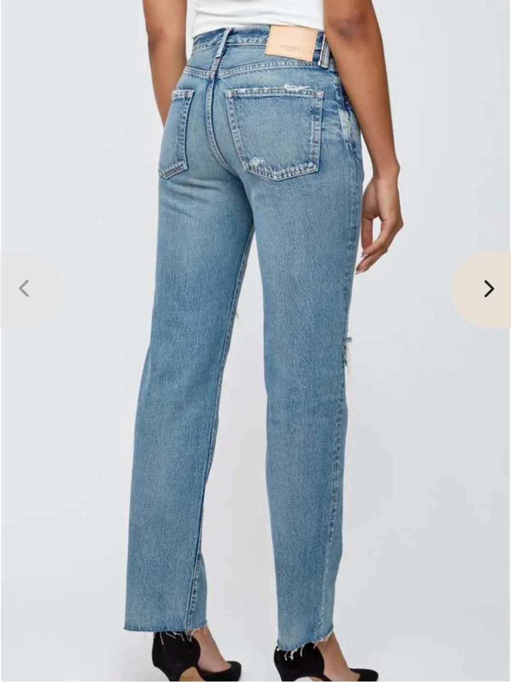 Moussy Edgemere Straight Jeans Light Blue Wash - Picture 2 of 7